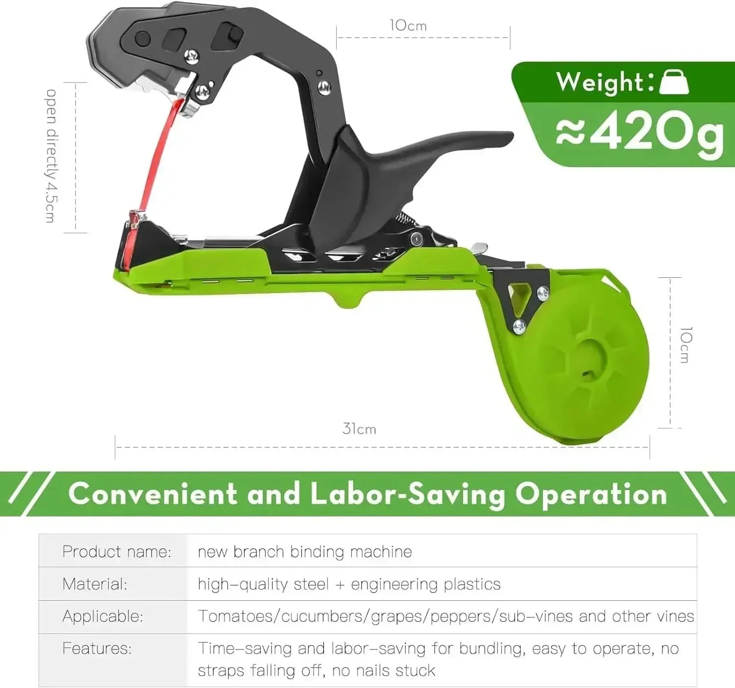 GardenEase Tapener Efficient Plant Tying Device For Plants | Temsk