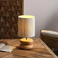 Nova Walnuss Nachttischlampe mit weichem Stoffschirm | Temsk