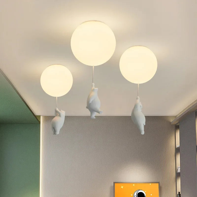 Whimsical Balloon Bear Chandelier for Kids Playroom and Nursery | Temsk