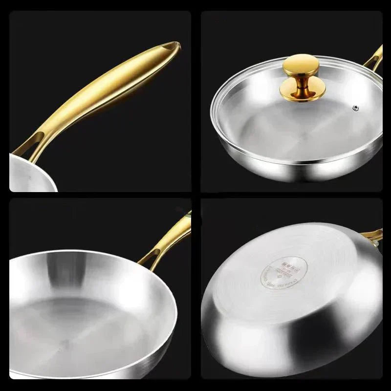 NovaForge 316 Stainless Frying Pan With 7-Layer Design, 2 Mm Wall, Induction Ready | Temsk
