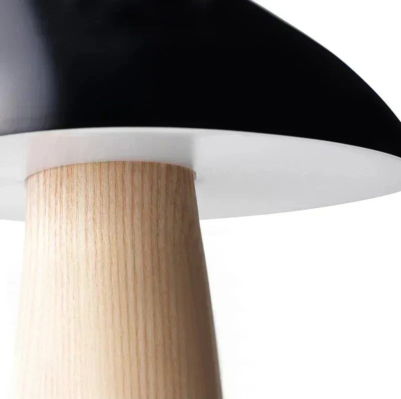 Nova Mushroom Table Lamp With Warm Wood Grain Finish | Temsk