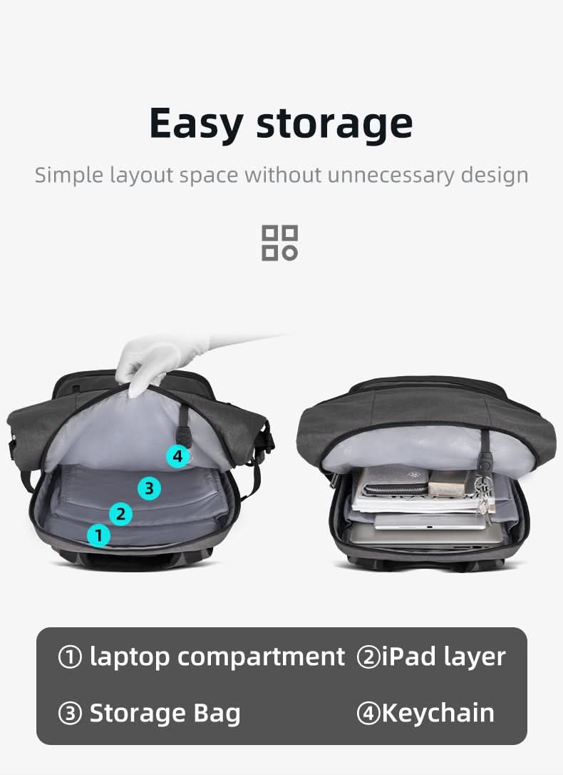 CityTrail Rolltop Backpack For Multifunctional Outdoor Use With USB Port | Temsk