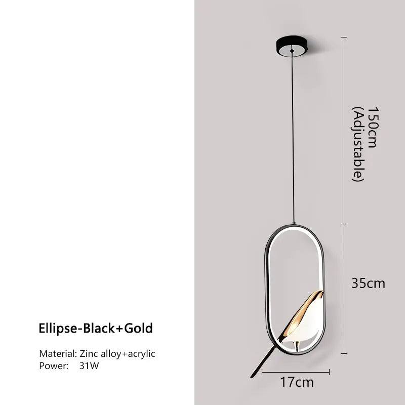 Magpie Licht Pendelleuchte mit nordischem Vogeldesign für moderne Räume | Temsk