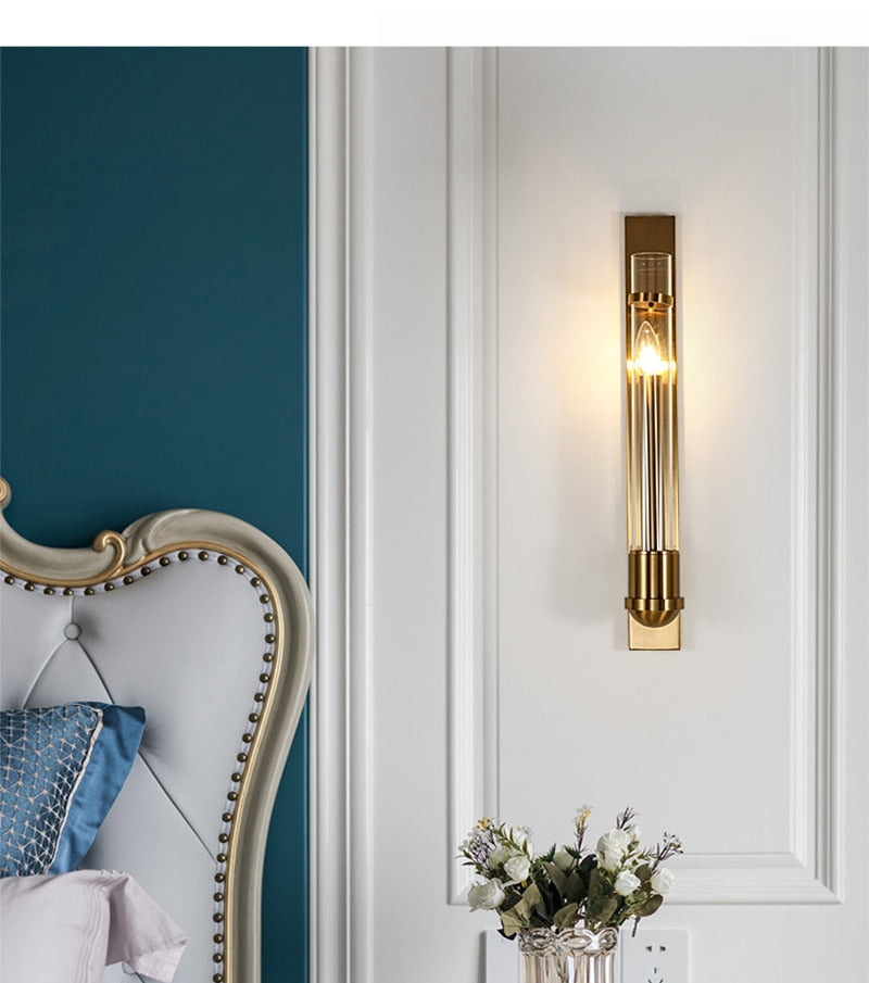 Luminor moderne LED-Wandlampe im amerikanischen Stil in goldenem Licht | Snurv | Temsk