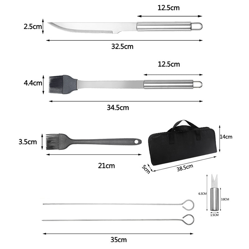 BlazeChef Elite Stainless Steel Barbecue Tool Set For Outdoors | Temsk