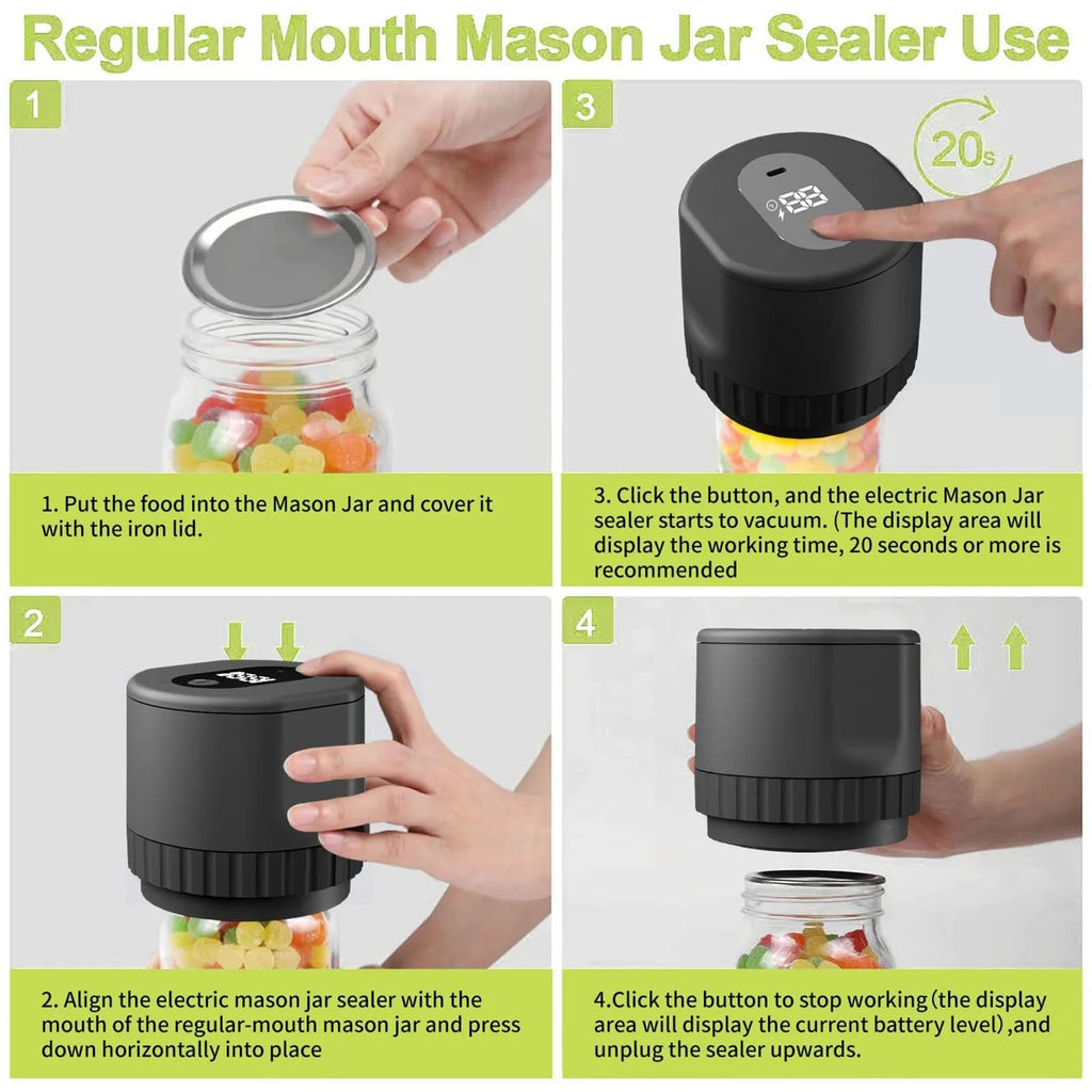 FreshSeal Portable Vacuum Sealer for Bottles, Jars, and Cans | Temsk
