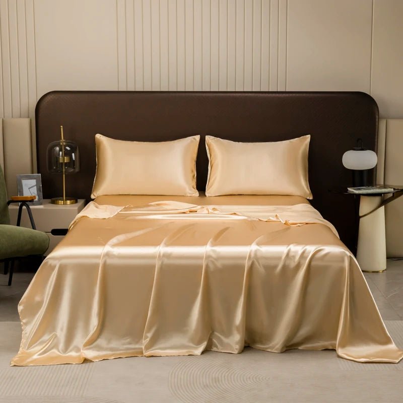 LunaCool Silky Cooling Satin Bedding Set With Breathable Comfort | Temsk