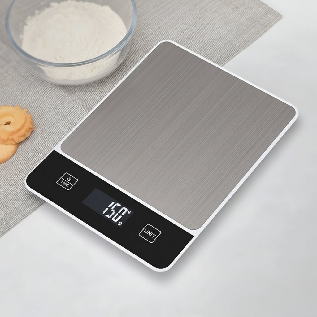 Digital Scale In Stainless Steel, 22 Lb Capacity For Precise Food Weighing | Temsk