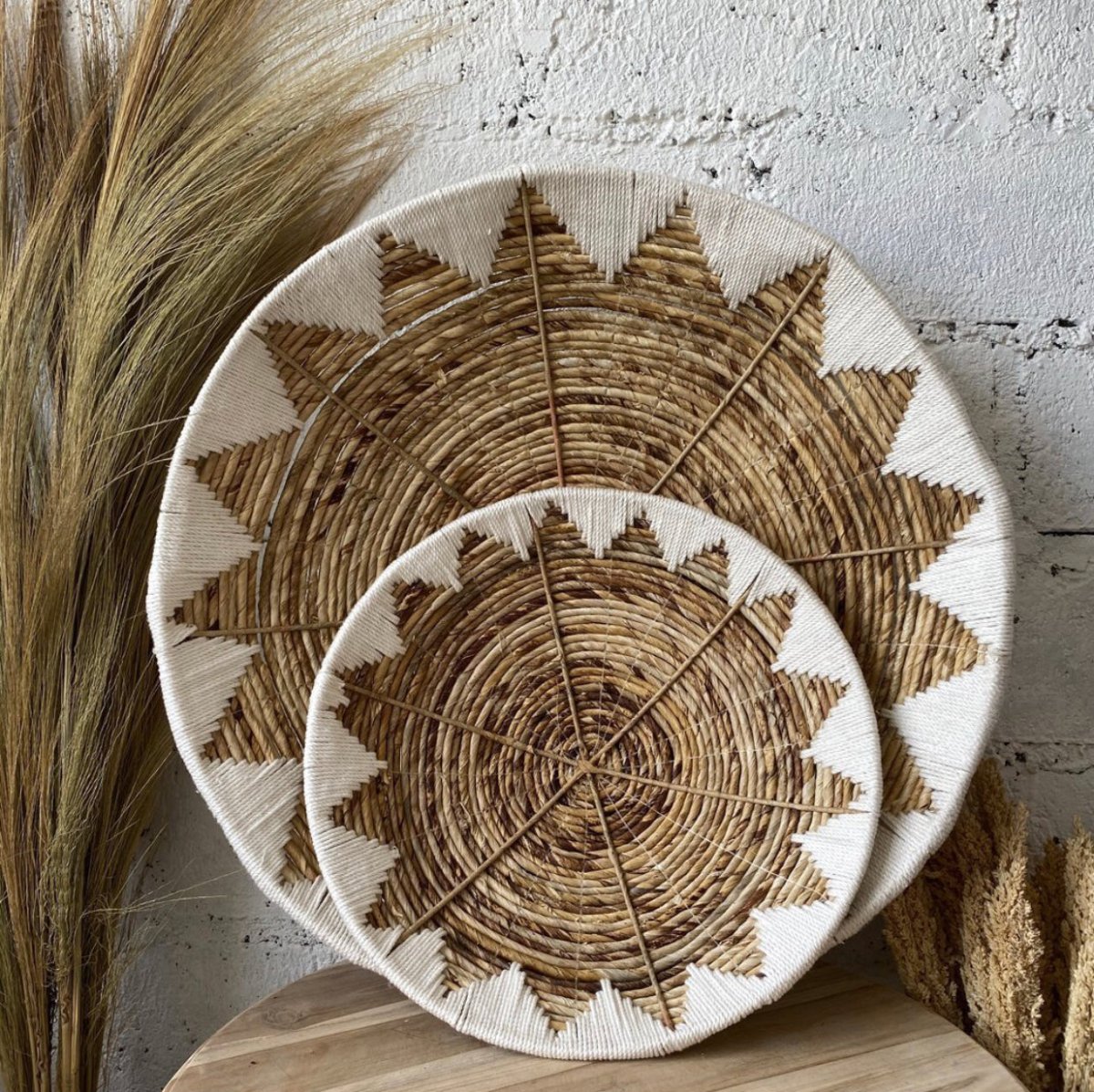 NatureWeave Seagrass Wall Baskets In Tribal Style For Natural Interiors | Temsk