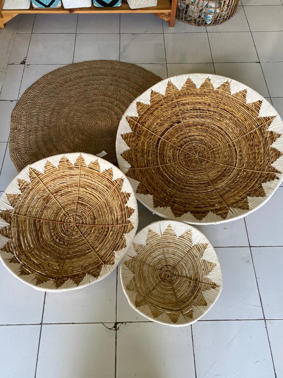 NatureWeave Seagrass Wall Baskets In Tribal Style For Natural Interiors | Temsk