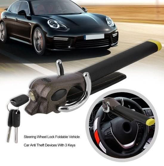 AegisLock Premium Steering Wheel Lock With Triple Locking And Alarm | Temsk