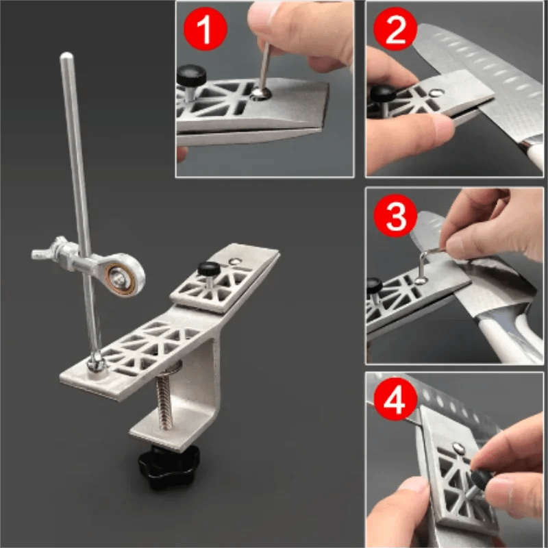 SharpForge Precise Manual Knife Sharpener With Adjustable Rotating Clamp For Blades | Temsk