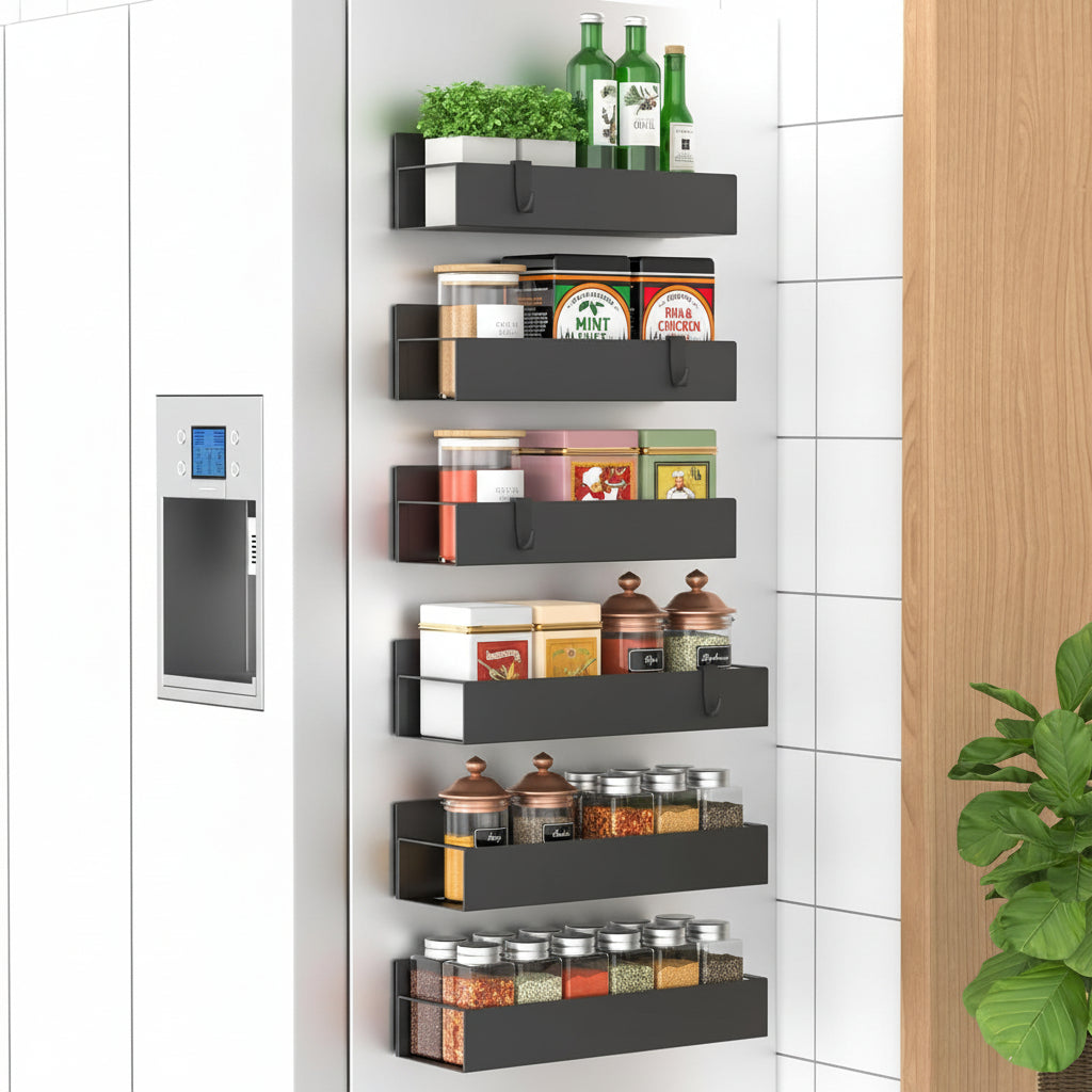 Magnetic Refrigerator Spice Rack Organizer Set For Kitchen Storage | Temsk