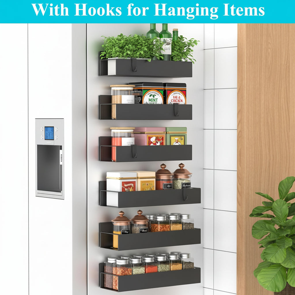 Magnetic Refrigerator Spice Rack Organizer Set For Kitchen Storage | Temsk
