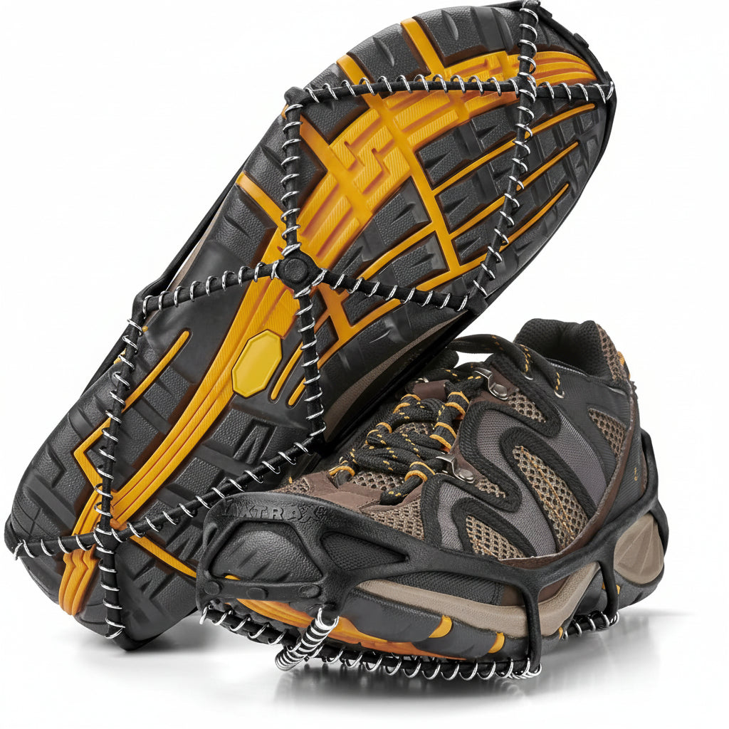 Winter Traction Cleats With Steel Coil For Shoes And Grips | Temsk