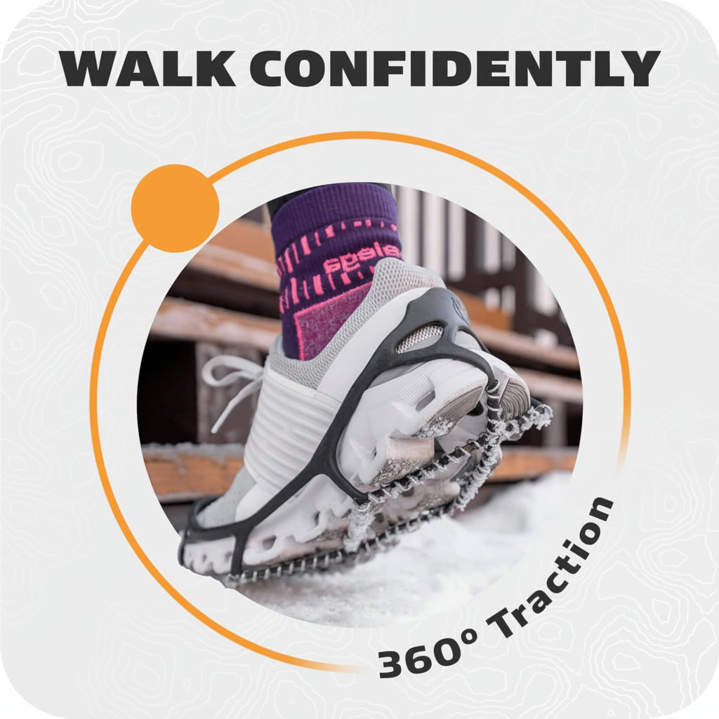 Winter Traction Cleats With Steel Coil For Shoes And Grips | Temsk