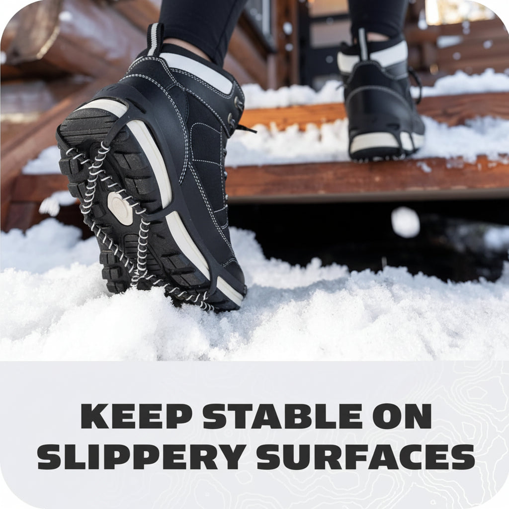 Winter Traction Cleats With Steel Coil For Shoes And Grips | Temsk