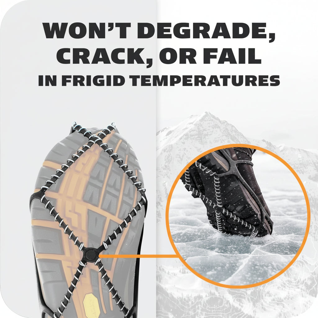 Winter Traction Cleats With Steel Coil For Shoes And Grips | Temsk