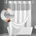 Set tenda doccia a doppio strato in tessuto waffle geometrico | Temsk