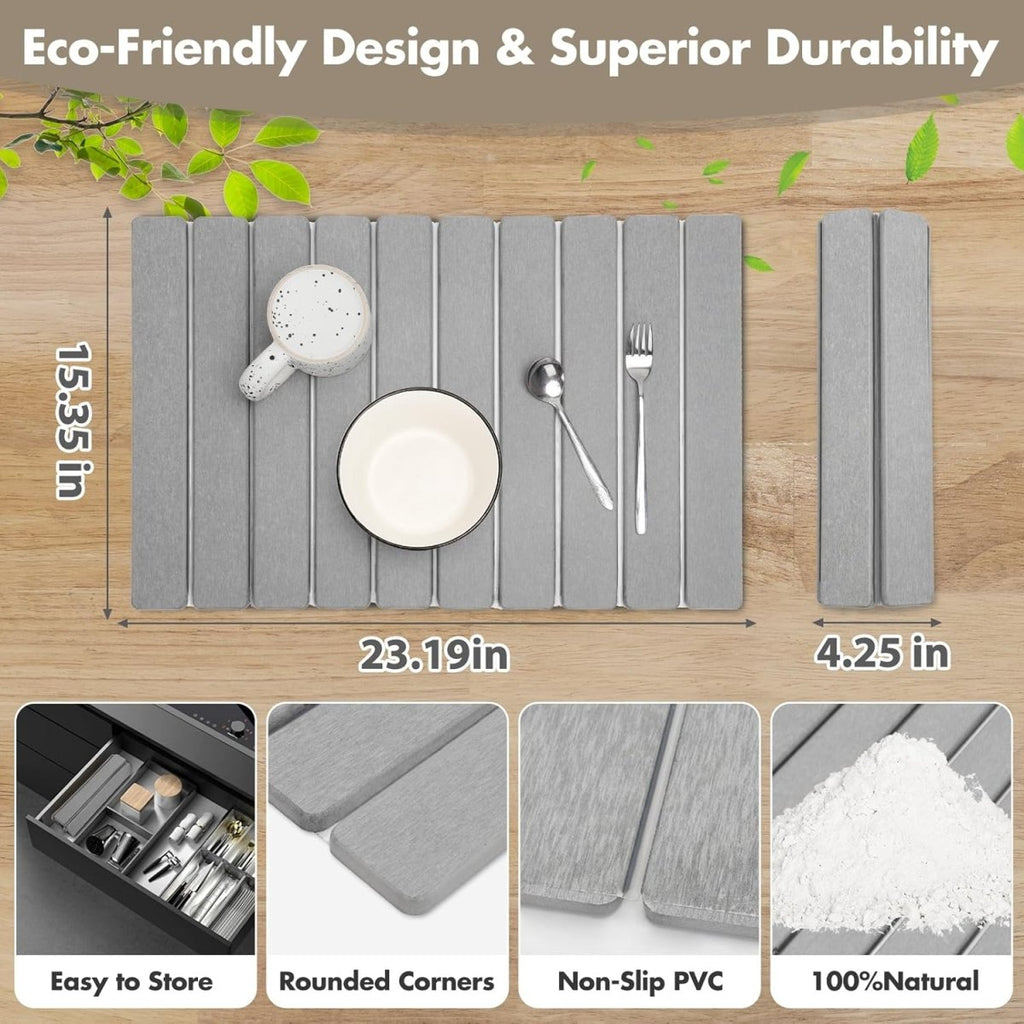 AeroDry Quick-Drying Diatomite Stone Mat for Hygienic, Clean Surfaces | Temsk