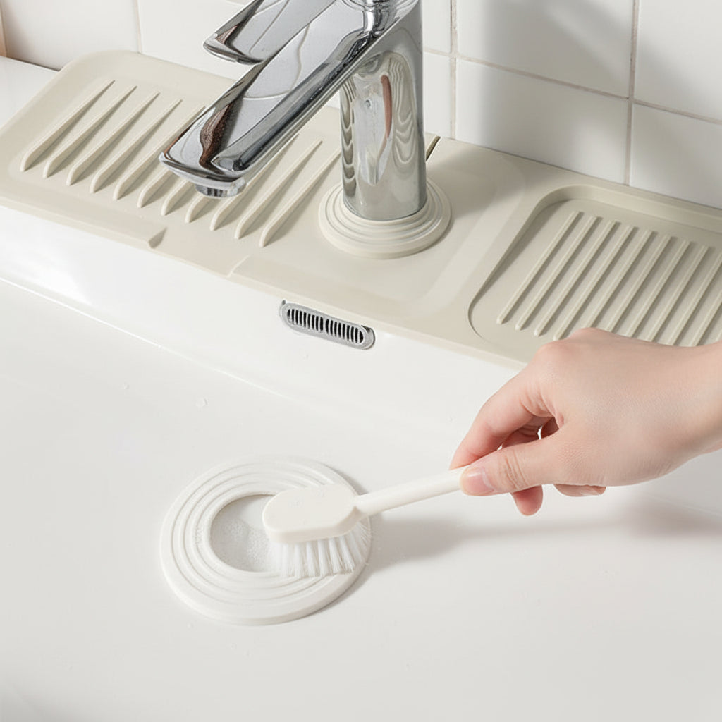 Silicone Sink Mat With Faucet Drip Tray And Self Draining System | Temsk