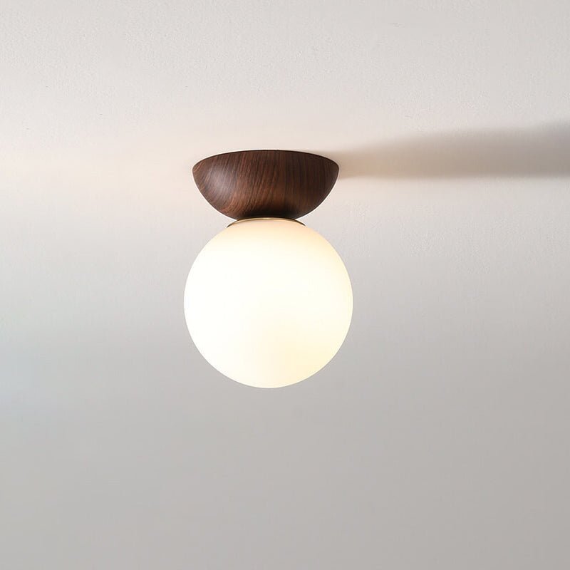 Deckenleuchte im japanischen Stil mit minimalem Holz- und Glaseinsatz | Temsk