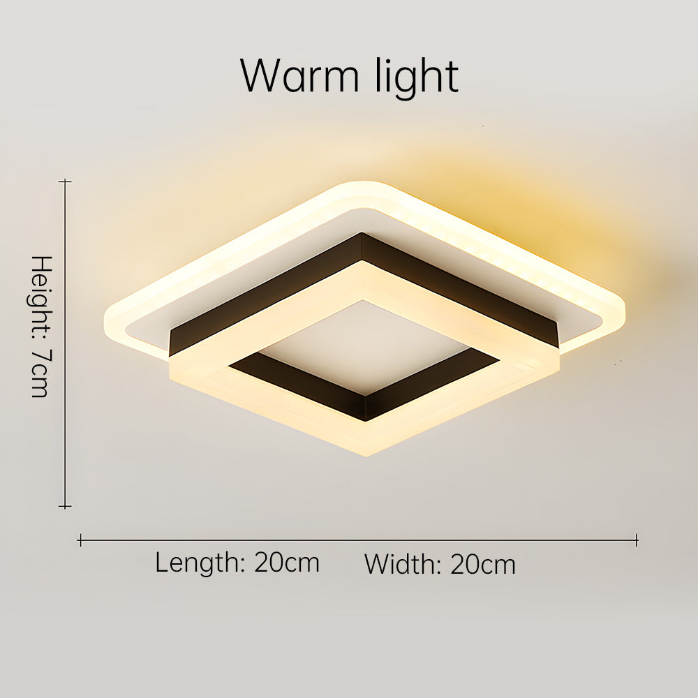 Quadratische LED-Deckenleuchte im Einbau-Stil für Flure und Wohnräume | Temsk