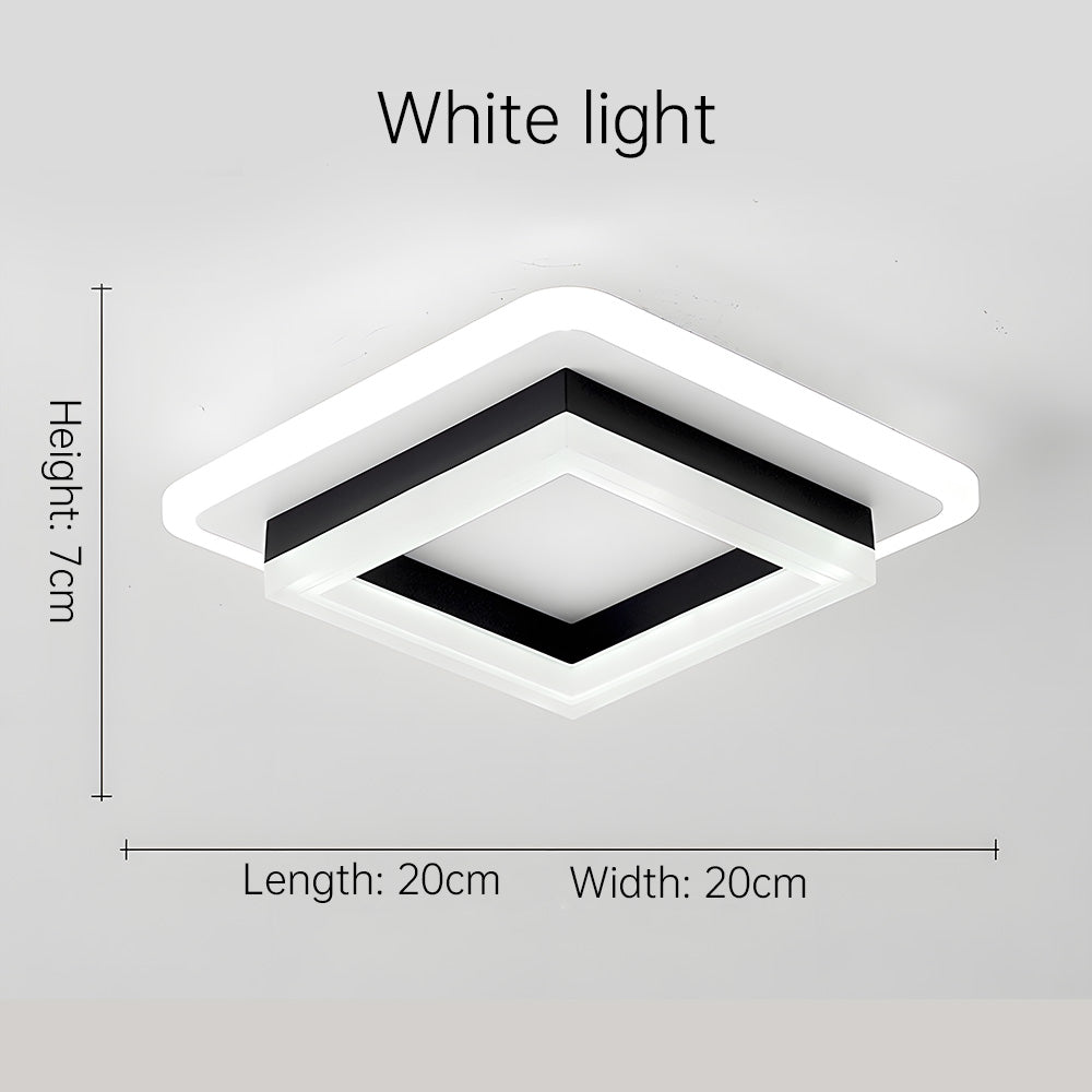 Quadratische LED-Deckenleuchte im Einbau-Stil für Flure und Wohnräume | Temsk