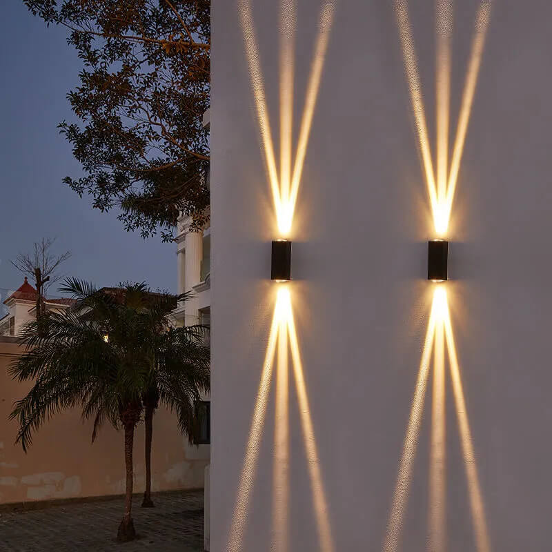 Moderne rechteckige wasserdichte LED-Außenwandleuchte | Temsk