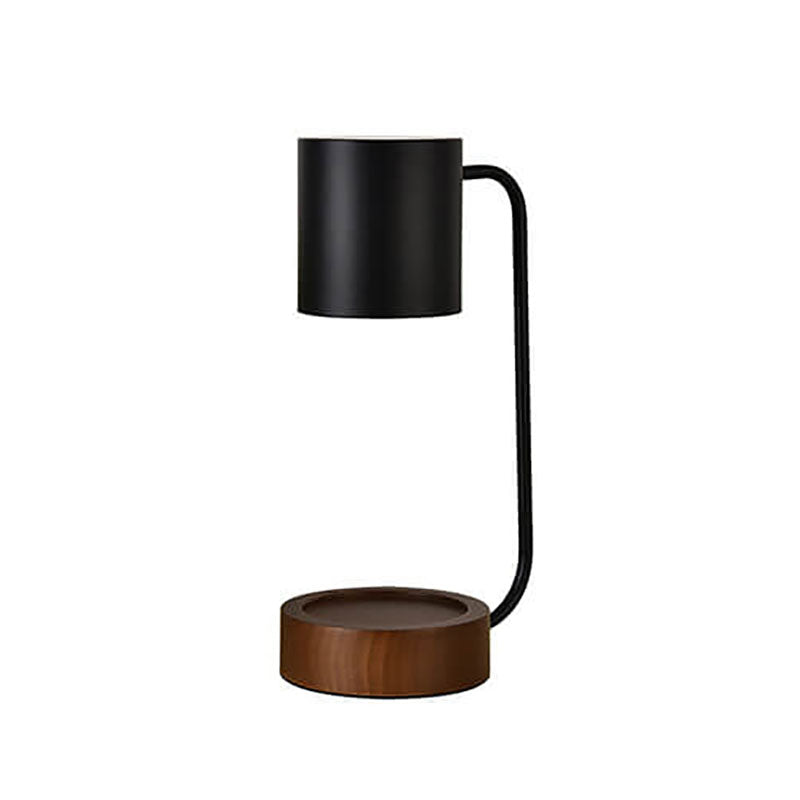 Japanischer minimalistischer Wachsschmelzer mit Holzsockel und dimmbarem Licht | Temsk