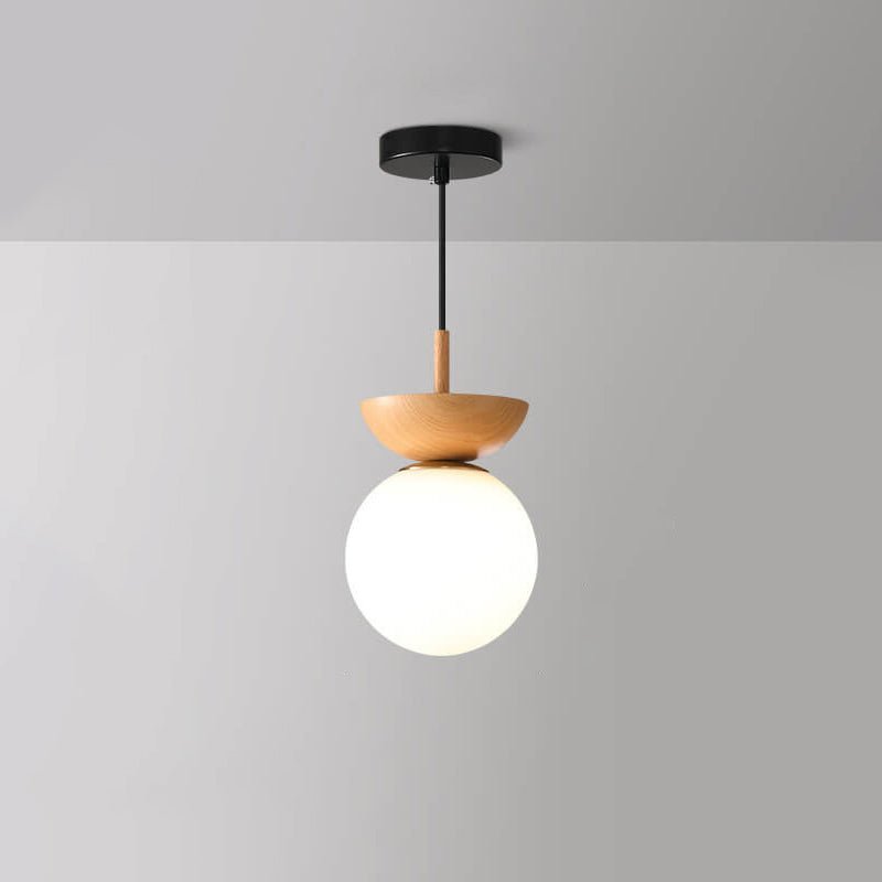 Deckenleuchte im japanischen Stil mit minimalem Holz- und Glaseinsatz | Temsk