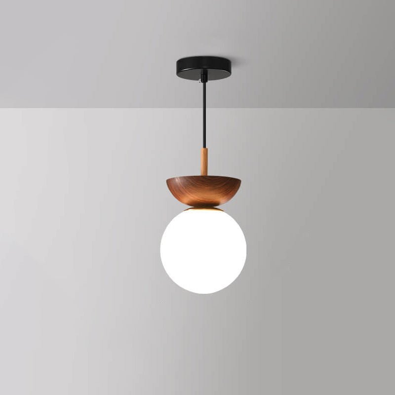 Deckenleuchte im japanischen Stil mit minimalem Holz- und Glaseinsatz | Temsk