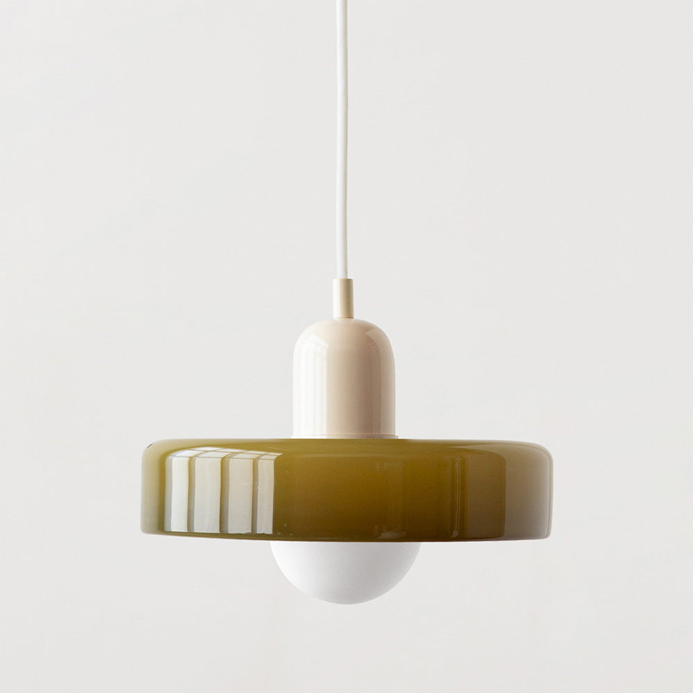 Nordische Pendelleuchte mit Retro-Glas-Look für bunte moderne Räume | Temsk