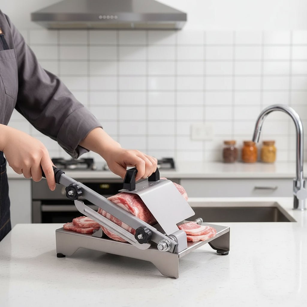SliceEase Adjustable Food Slicer With Thickness Settings For Stressless Cooking | Temsk