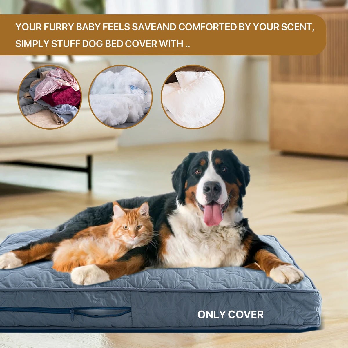 CozyTail Orthopedic Dog Bed Cover For Large Dogs | Temsk