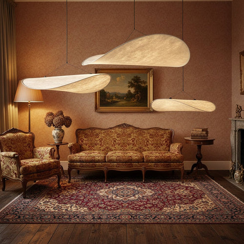 CalmLumen Japandi Silk Pendant Light With LED Friendly Design For Quiet Cozy Rooms | Temsk