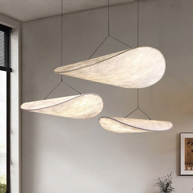 CalmLumen Japandi Silk Pendant Lamp With LED Friendly Design | Temsk