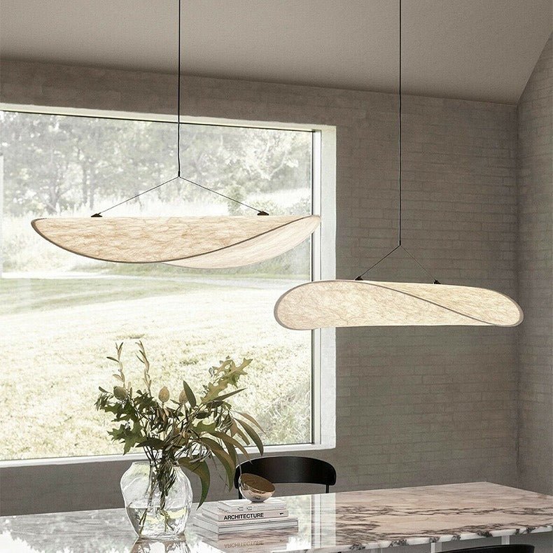 CalmLumen Japandi Silk Pendant Lamp With LED Friendly Design | Temsk