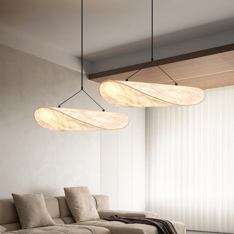 CalmLumen Japandi Silk Pendant Lamp With LED Friendly Design | Temsk