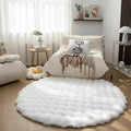 Nordula Fluffy Round Polyester Rug For Cozy Scandinavian Living Spaces | Temsk