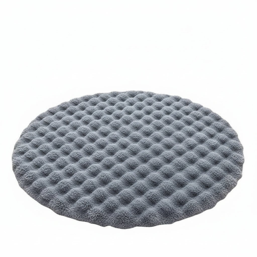 Nordula Fluffy Round Polyester Rug For Cozy Scandinavian Living Spaces | Temsk