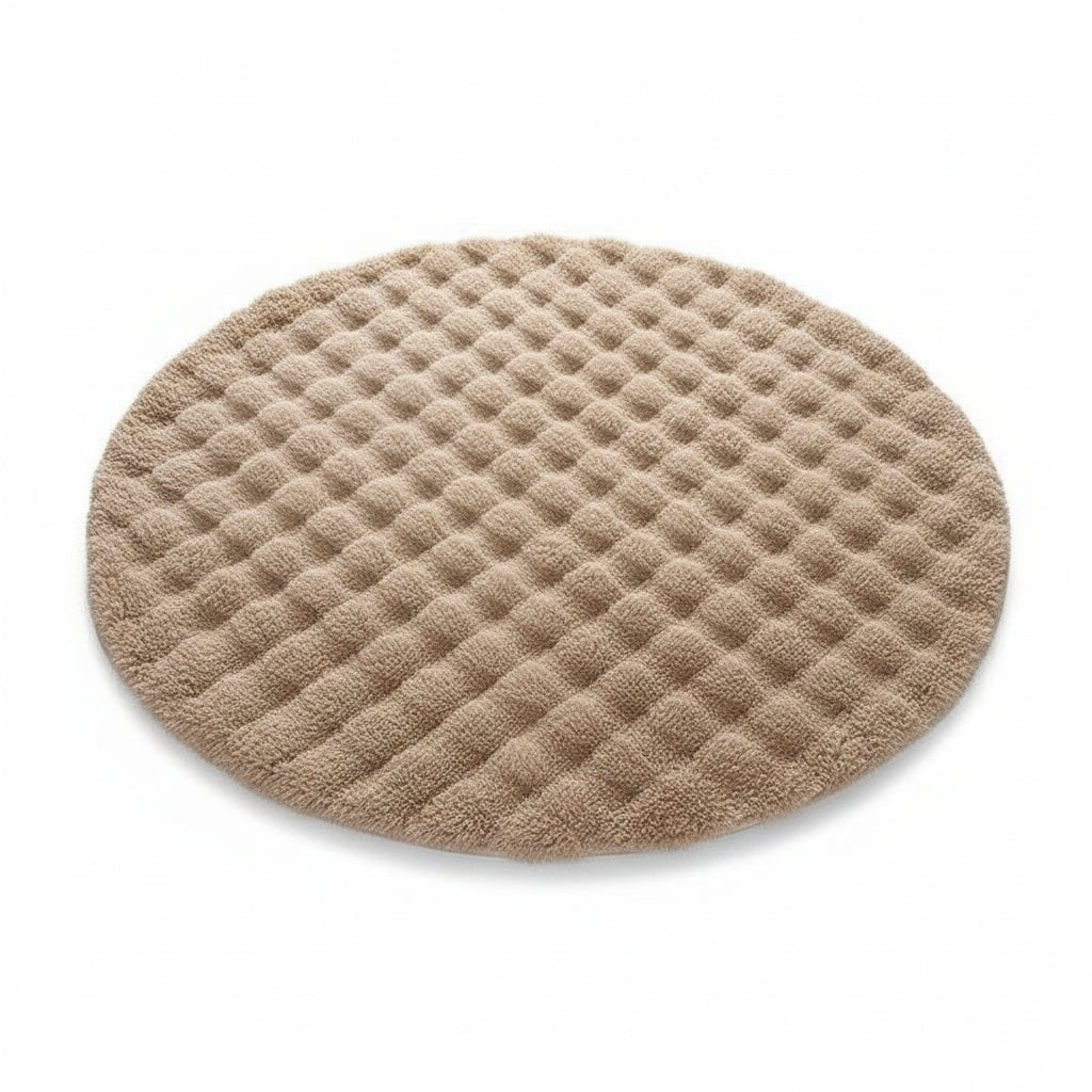 Nordula Fluffy Round Polyester Rug For Cozy Scandinavian Living Spaces | Temsk