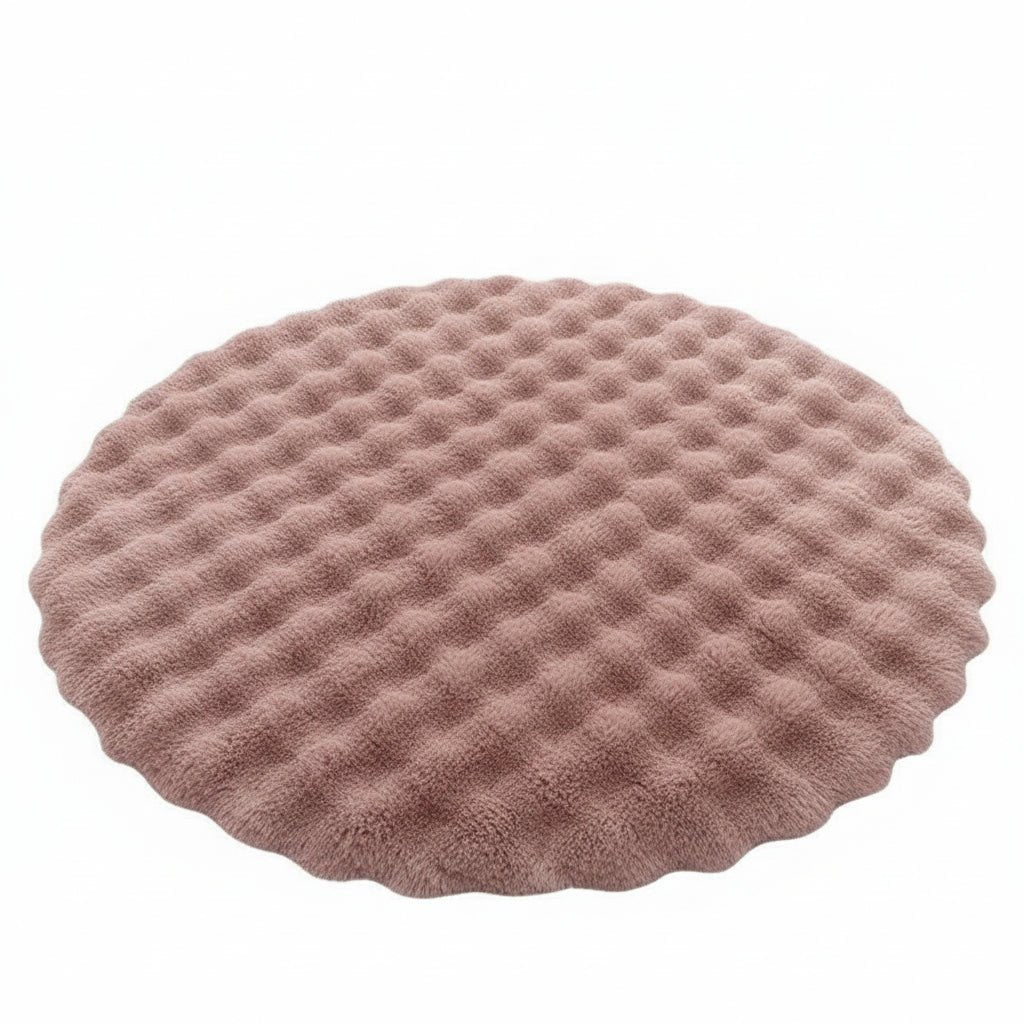 Nordula Fluffy Round Polyester Rug For Cozy Scandinavian Living Spaces | Temsk