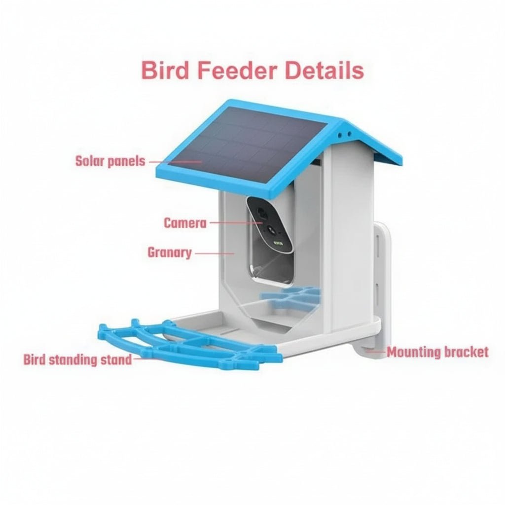 LumaFeeder Solar Bird Feeder With Intelligent 2.4K HD Camera And Night Vision | Temsk