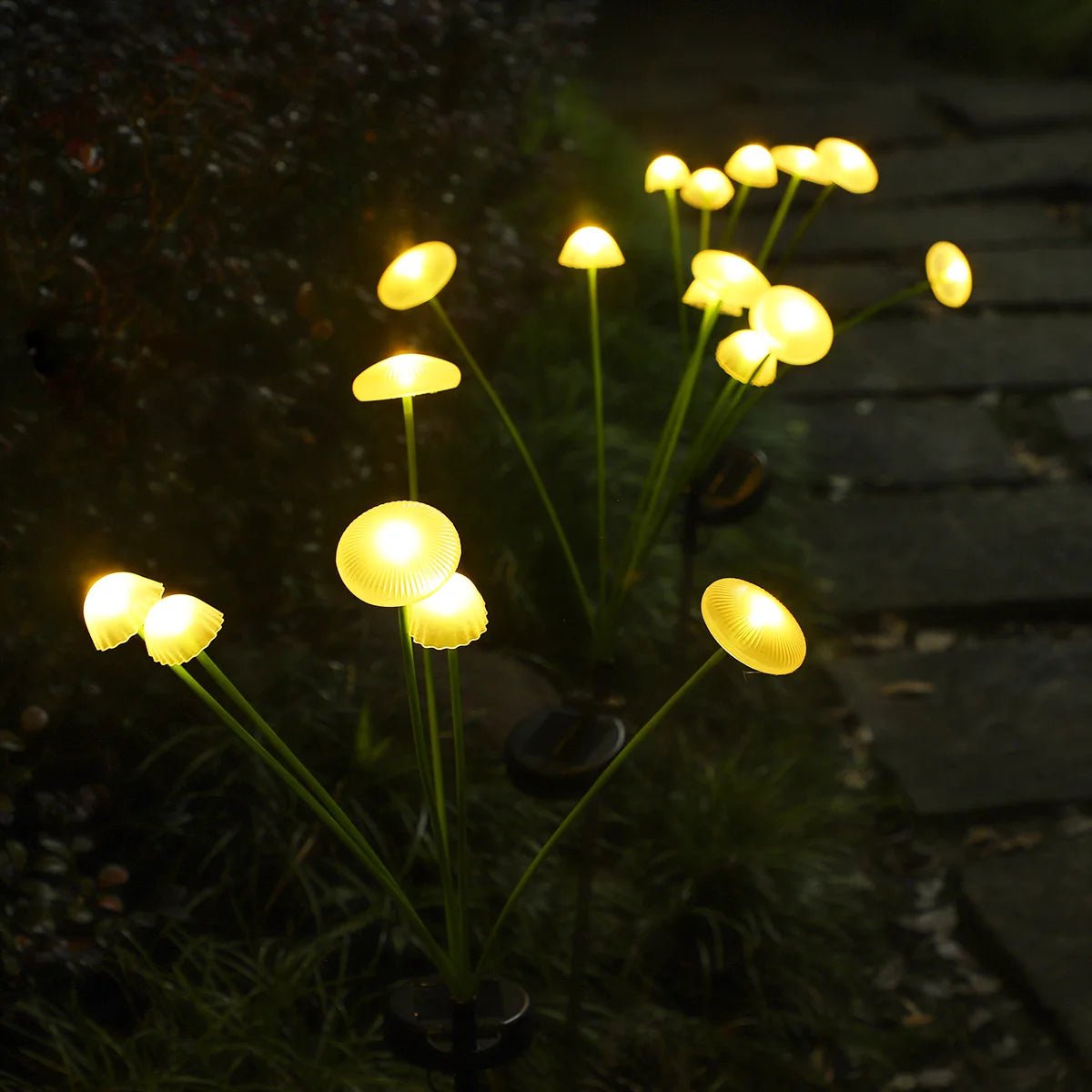 LumaGrove Weatherproof 10-LED Mushroom Lights Set for Outdoor Spaces | Temsk
