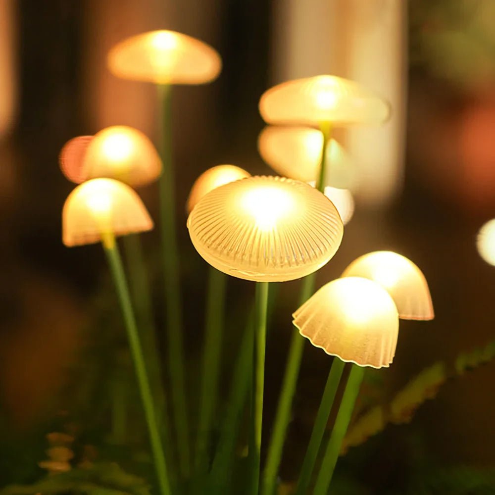 LumaGrove Weatherproof 10-LED Mushroom Lights Set for Outdoor Spaces | Temsk