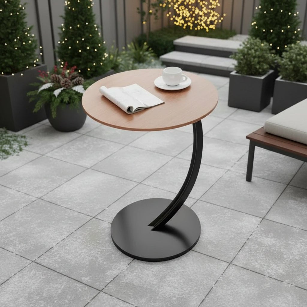 MiraRound Compact Reinforced Round Side Table For Modern Living In Small Spaces | Temsk