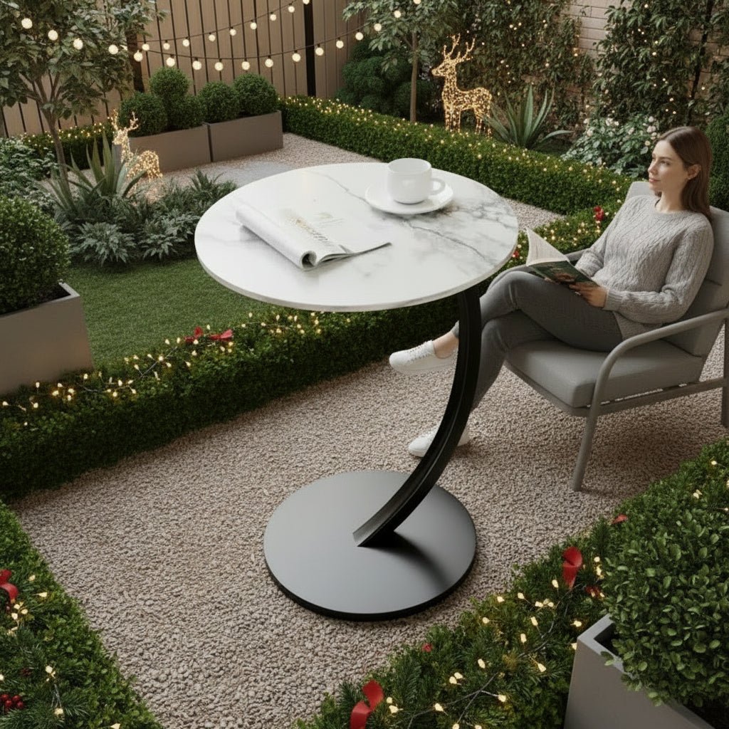 MiraRound Compact Reinforced Round Side Table For Modern Living In Small Spaces | Temsk