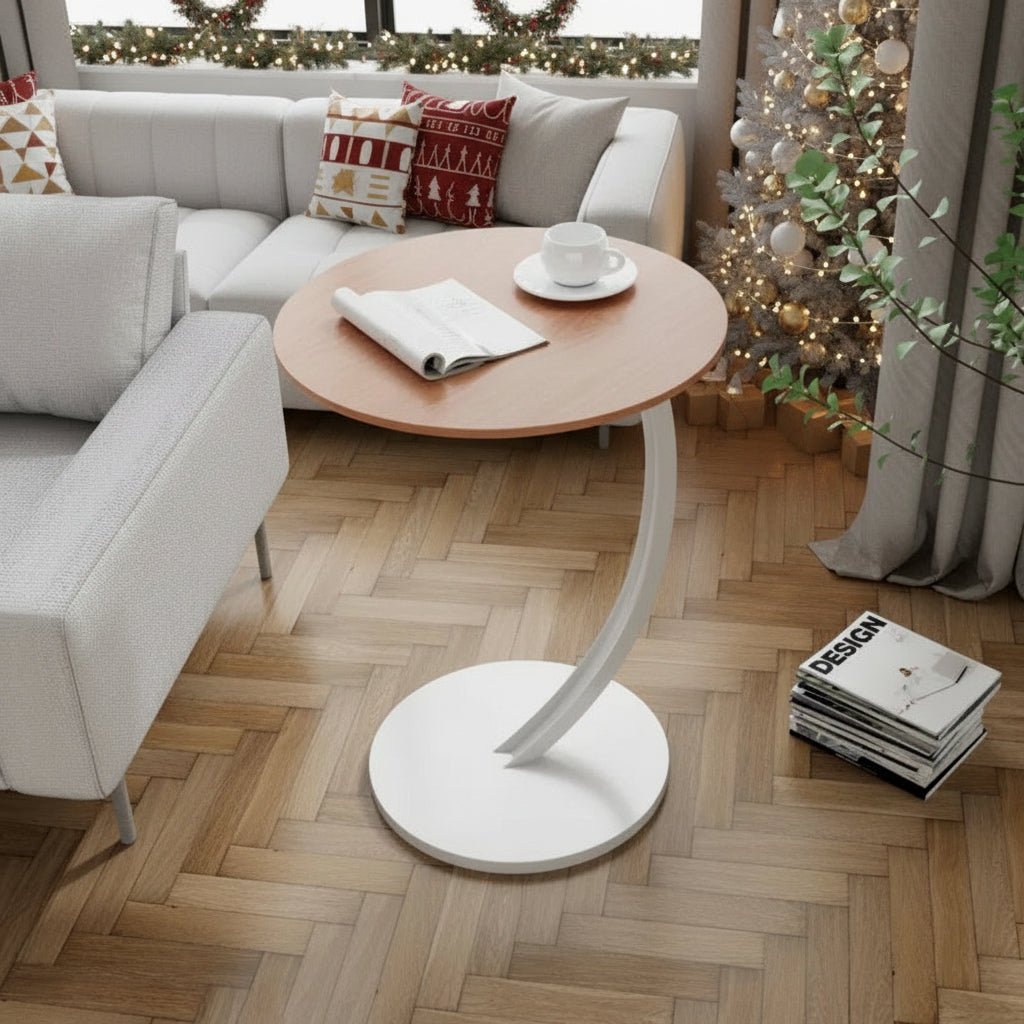 MiraRound Compact Reinforced Round Side Table For Modern Living In Small Spaces | Temsk
