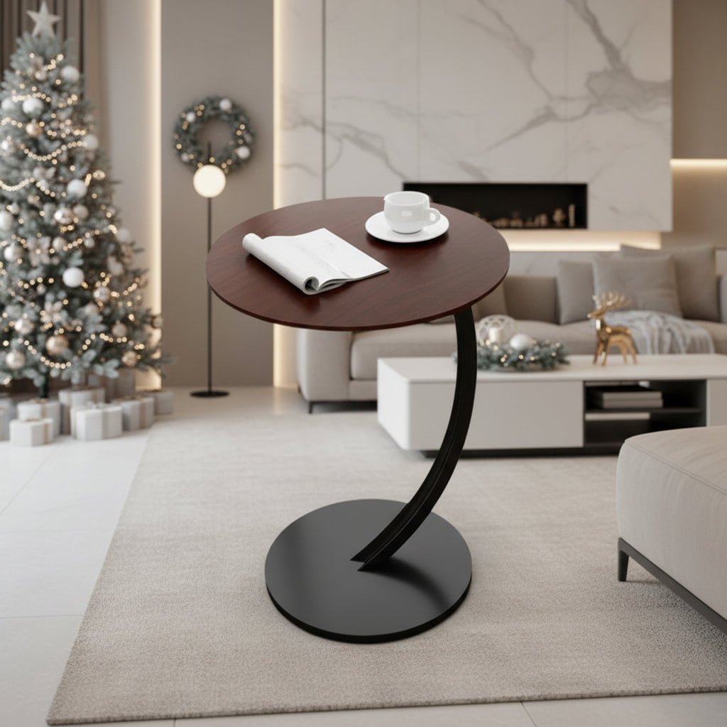 MiraRound Compact Reinforced Round Side Table For Modern Living In Small Spaces | Temsk